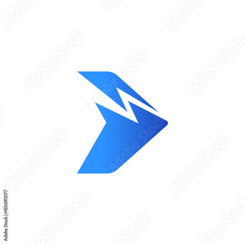 air plane logo icon arrow shape of a Jet Airplane Tail in a creative way.