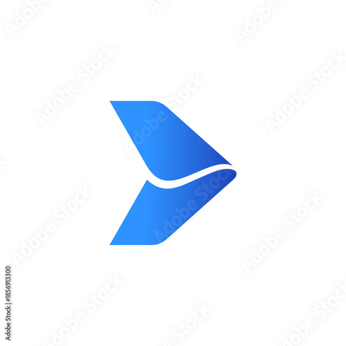 air plane logo, travel agency minimalist aero shape arrow icon