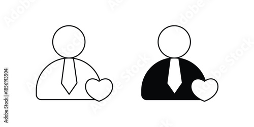 Personality  set icon with white background vector stock illustration