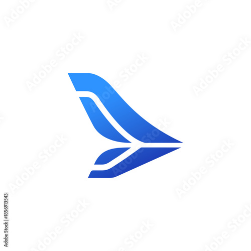 Travel Agency logo blue sky minimalist wing, tail plane