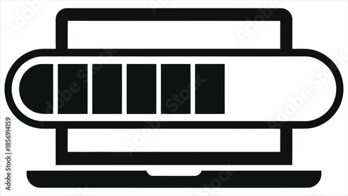 E-Learning Progress Bar Vector Icon – Online Course Tracker, Education Dashboard, Learning Milestone Graphic for Web & Mobile Apps