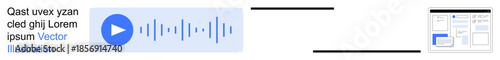 Audio transcription, digital communication, content creation, data processing, AI tools, workflow design. A waveform audio symbol linked to a document interface. Audio transcription and digital