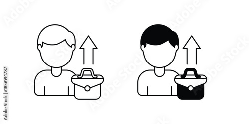 Professional Development set icon with white background vector stock illustration