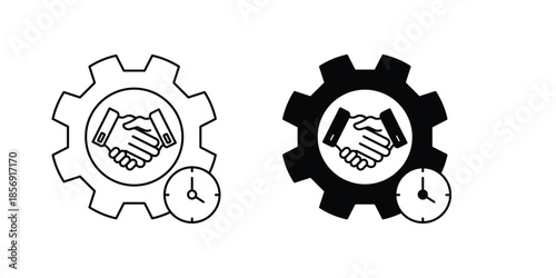 Part Time Job set icon with white background vector stock illustration