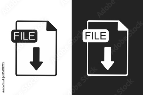 file download icon. Type document, symbol web format information, file format symbol.