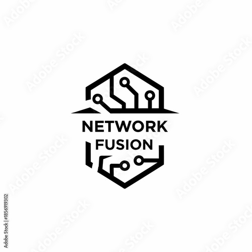 Network Fusion Logo Design Element.