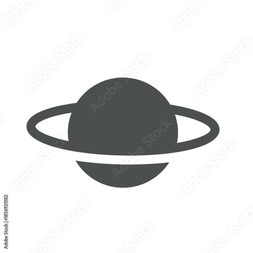 Minimalist Ringed Planet Icon Representing Space and Cosmos