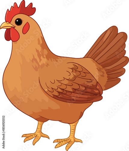 Chicken Hen Vector on Transparent Background