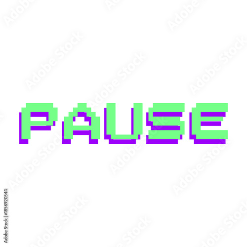 Vibrant Retro Pixel Game Pause Text Effect Design