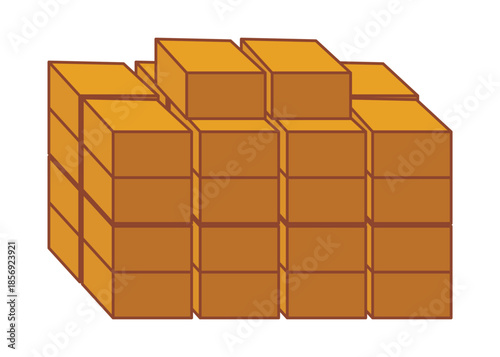 Stacked Orange Cubes Building Blocks stacking construction