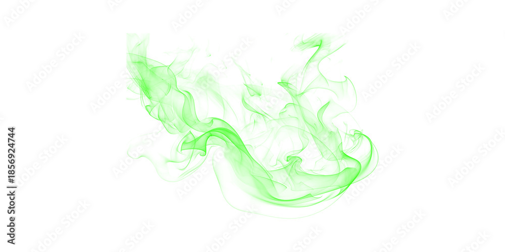 Obraz premium Abstract vibrant green smoke on black Ethereal glowing fluid light effect dynamic energy mysterious atmosphere digital