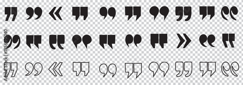 Quotations, Set of quote mark. Quotes icon vector set. Quote marks outline, speech marks, inverted commas or talking marks collection. Talk bubble speech icon. Black quotes icon. Vector illustration