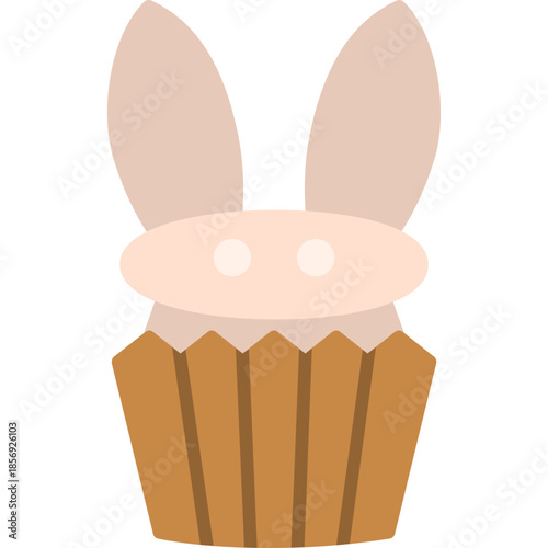 Easter Bunny Cupcake Icon
