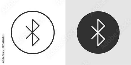 Bluetooth Icon showing the recognizable Bluetooth “B” symbol, representing wireless connectivity, data transfer, and device pairing.
