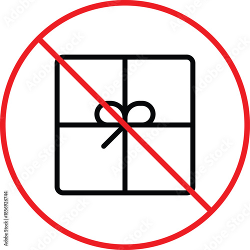 no gift card icon. Payment prohibition symbols. Gift voucher forbidden graphic. No card payment and restricted checkout signs
