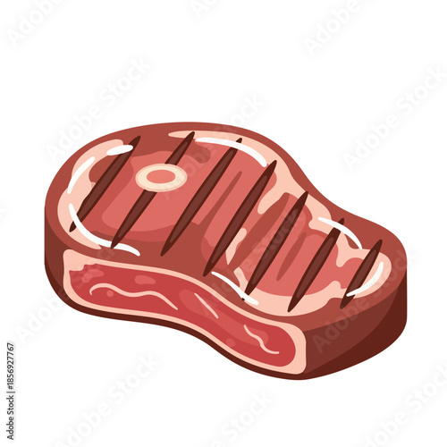 Grilled Steak High Protein Food Flat Vector Art