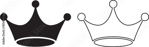 Two crowns in contrasting styles one solid black and one outlined