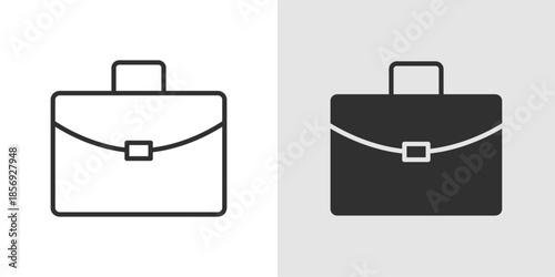 Briefcase Icon showing a simple business bag with handle, representing work, business, office, and professional tools.