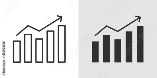 Chart Icon showing a simple graph with bars, lines, or pie segments, representing data visualization, analytics, and statistics.