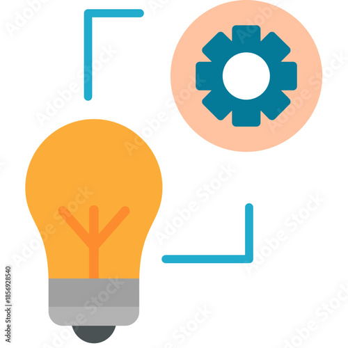 Lightbulb Process Diagram Icon