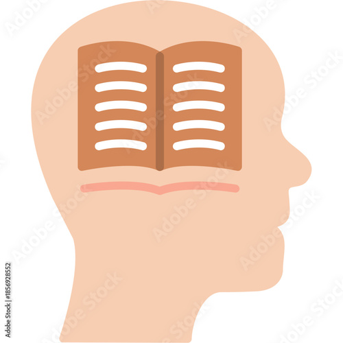 Learning Head with Book Icon