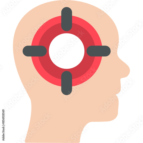 Focused Thinking Head Target Icon