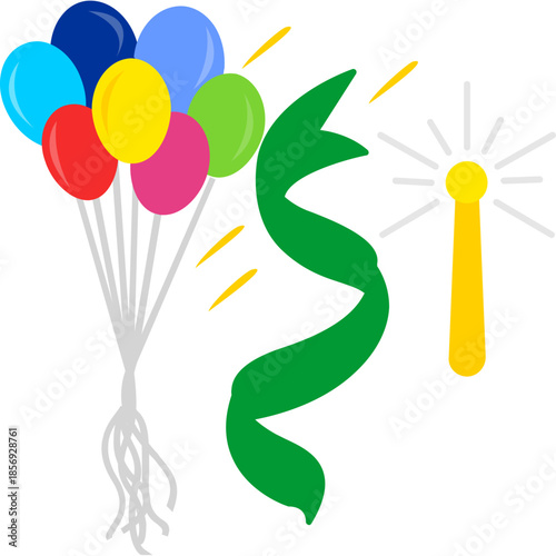 Balloon Bouquet with Fireworks Icon
