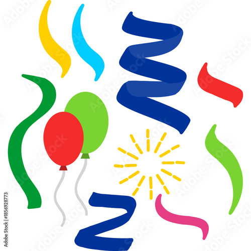 Hanging Streamers and Balloons Icon