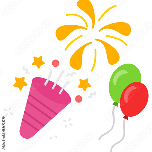 Celebration Popper and Balloon Icon
