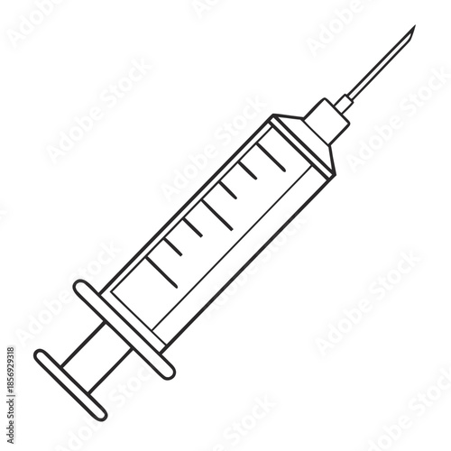 Medical Syringe: A detailed close-up of a medical syringe, its clear barrel and sharp needle ready for a crucial injection.