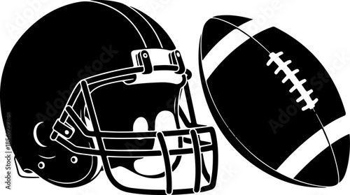 American Football Action Silhouette Icon Set