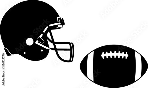 American Football Action Silhouette Icon Set