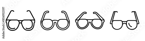 Various eyeglasses line icons. spectacles for vision and style