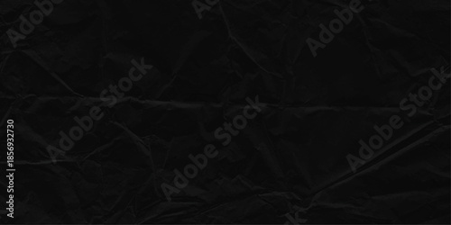 Abstract black and white background with a dark grunge texture on a crumpled paper illustration design. Paper texture Crumpled White. 