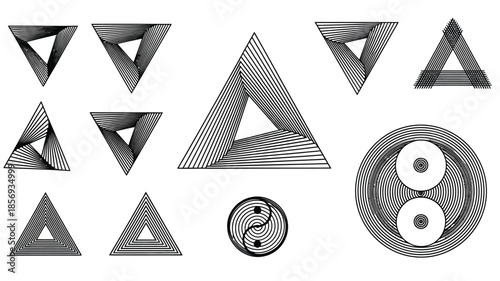 Optical illusions featuring triangles and circles a study in visual perception