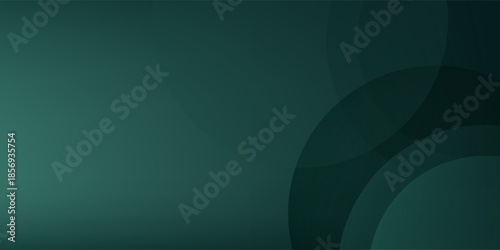 A dark green background with smooth, overlapping circles. The background is green with a gradient texture, creating a modern, abstract style. Minimal abstract circles vector gradient background