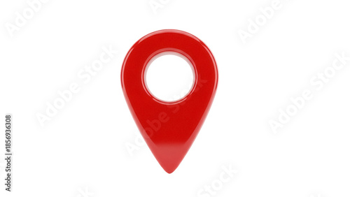 Red map pointer isolated PNG, location pin icon for navigation and travel apps on transparent background