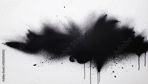 Abstract Black Spray Paint Graffiti Texture In The White Background