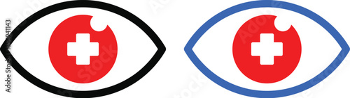 Health care icon set in different style vector. medicals cross sign illustration.