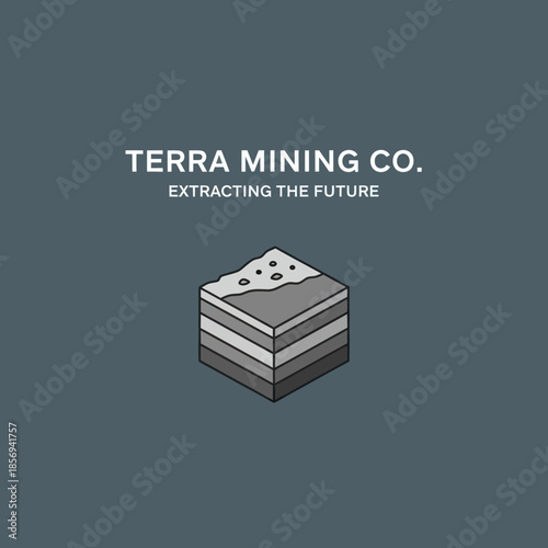Terra Mining Co 3D Cube Logo Design.