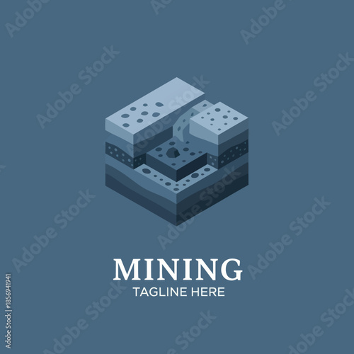 3D Rendering of Mining Dice on Top.