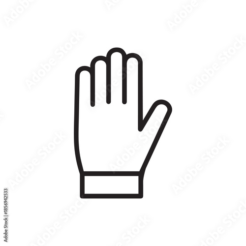 One single glove line art vector icon for apps and websites
