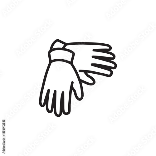 A pair of gloves for hand protection flat icon for apps and websites
