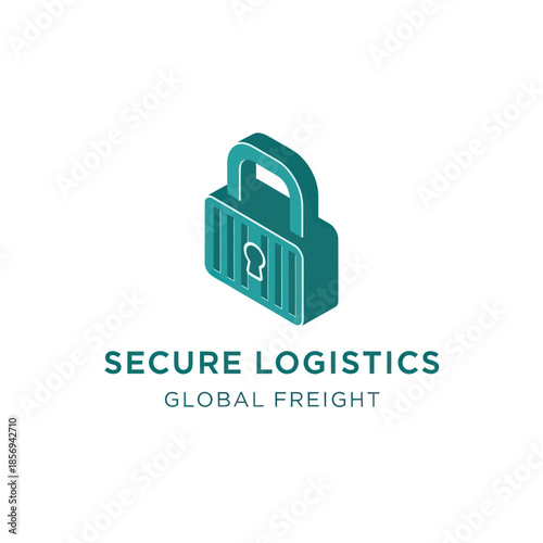 Teal Padlock Icon for Secure Logistics.