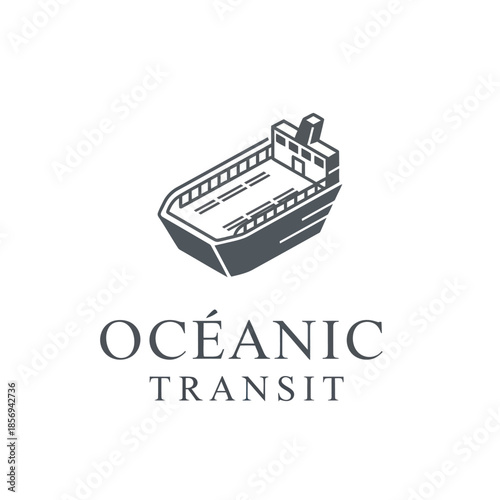 Oceanic Transit Cargo Ship Illustration Design.