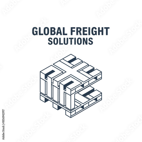 Stacked Pallets with Global Freight Solutions Text.