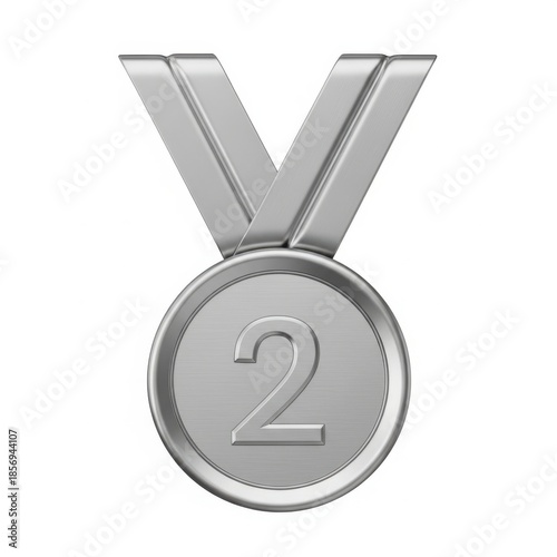 Silver medal with ribbon for second place winner