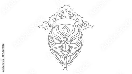 chinese sneak opera mask, decorative art