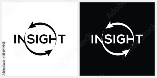 insight logo design, typography text insight gaphic vector template