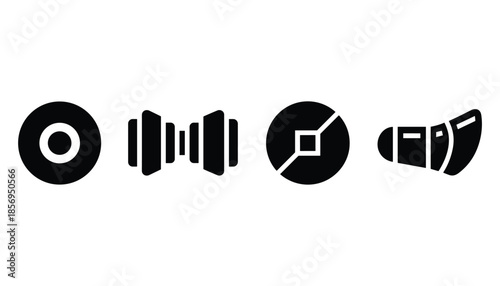 Circle shapes icon set vector hole center design concept doughnut abstract geometric element.